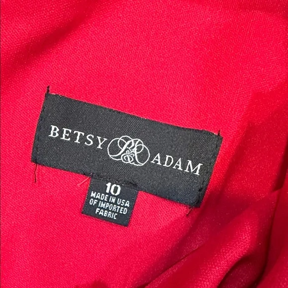 Betsy & Adam Elegant Red Cape Dress, Size 10 - Picture 7 of 9